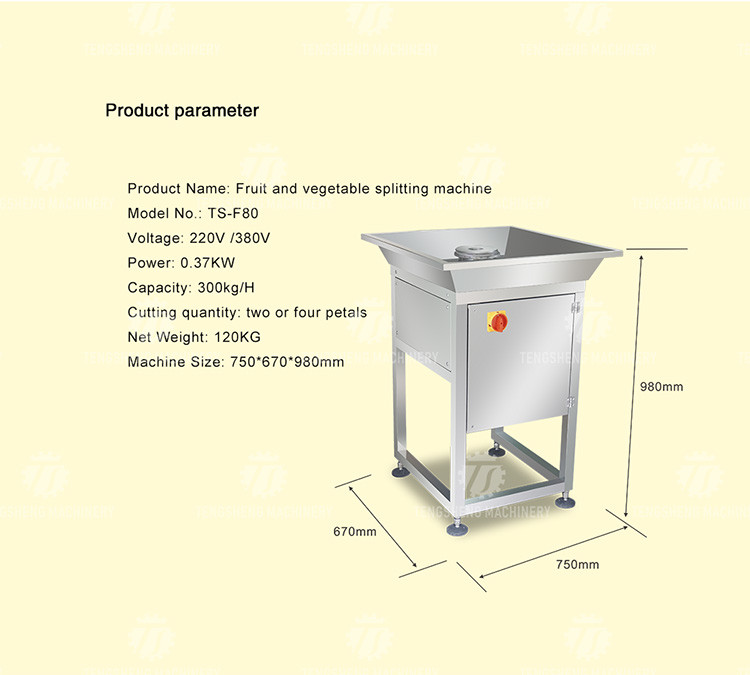 Industrial Automatic Eggplant Cabbage Fruit and Vegetable Splitting Machine