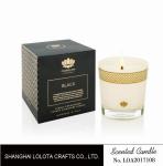 Long Lasting Glass Jar Scented Candles Golden Pattern For Purifying Air