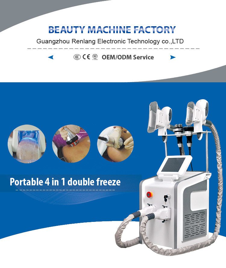 Portable 4 In 1 Cryo Fat Freezing Machine Cavitation RF For Body Sculpt