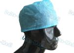 Blue PP Handmade Disposable Surgical Caps , Medical Doctor Scrub Caps 15 - 35gsm