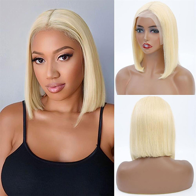 Customized Color Bob Wig Human Brazilian Hair Wigs Lace Front Wig
