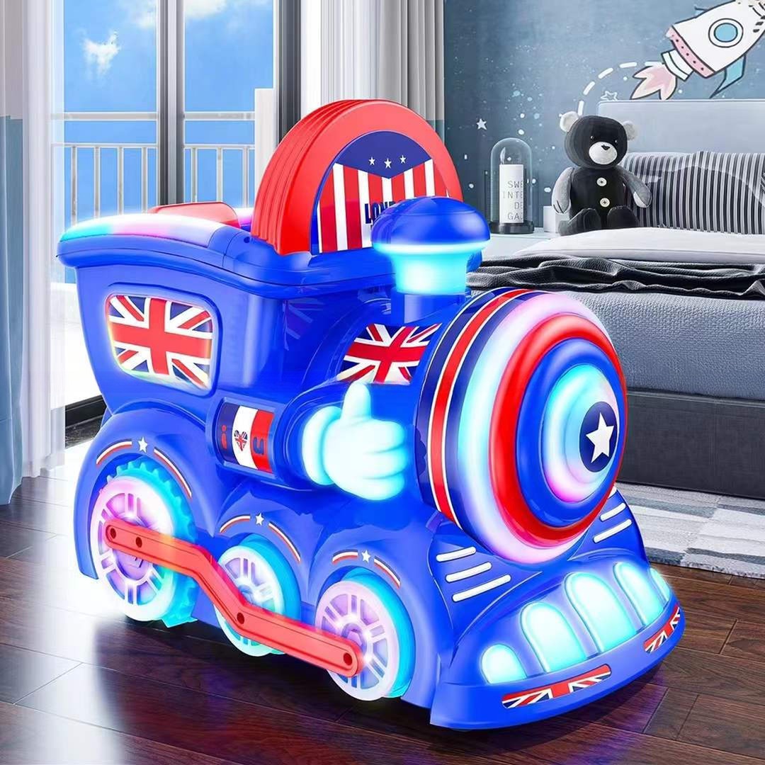 Happy kids british train coin operated kiddie rides for shopping mall