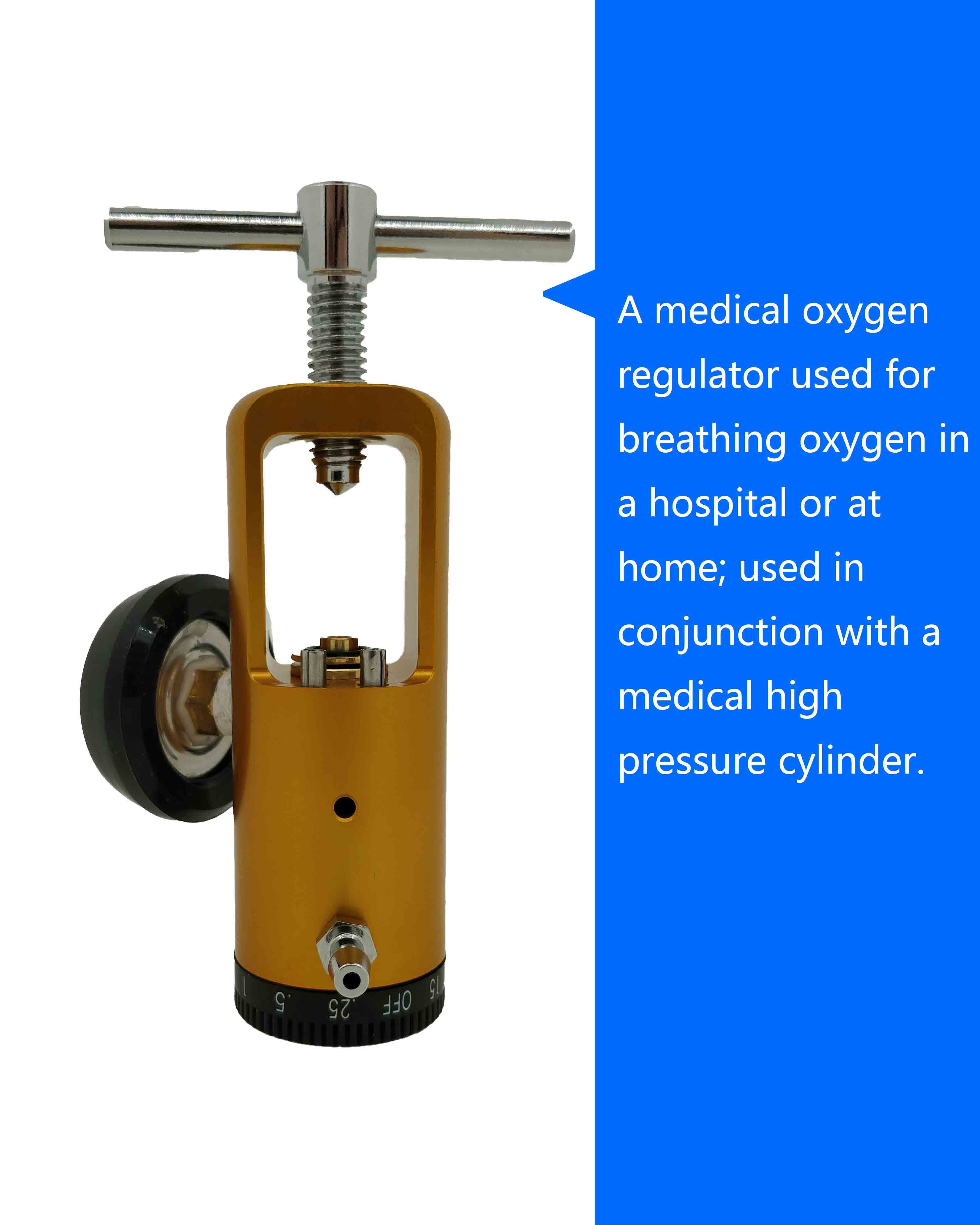 Medical Oxygen Pressure Regulator Click Style Aluminum Body With Brass Core