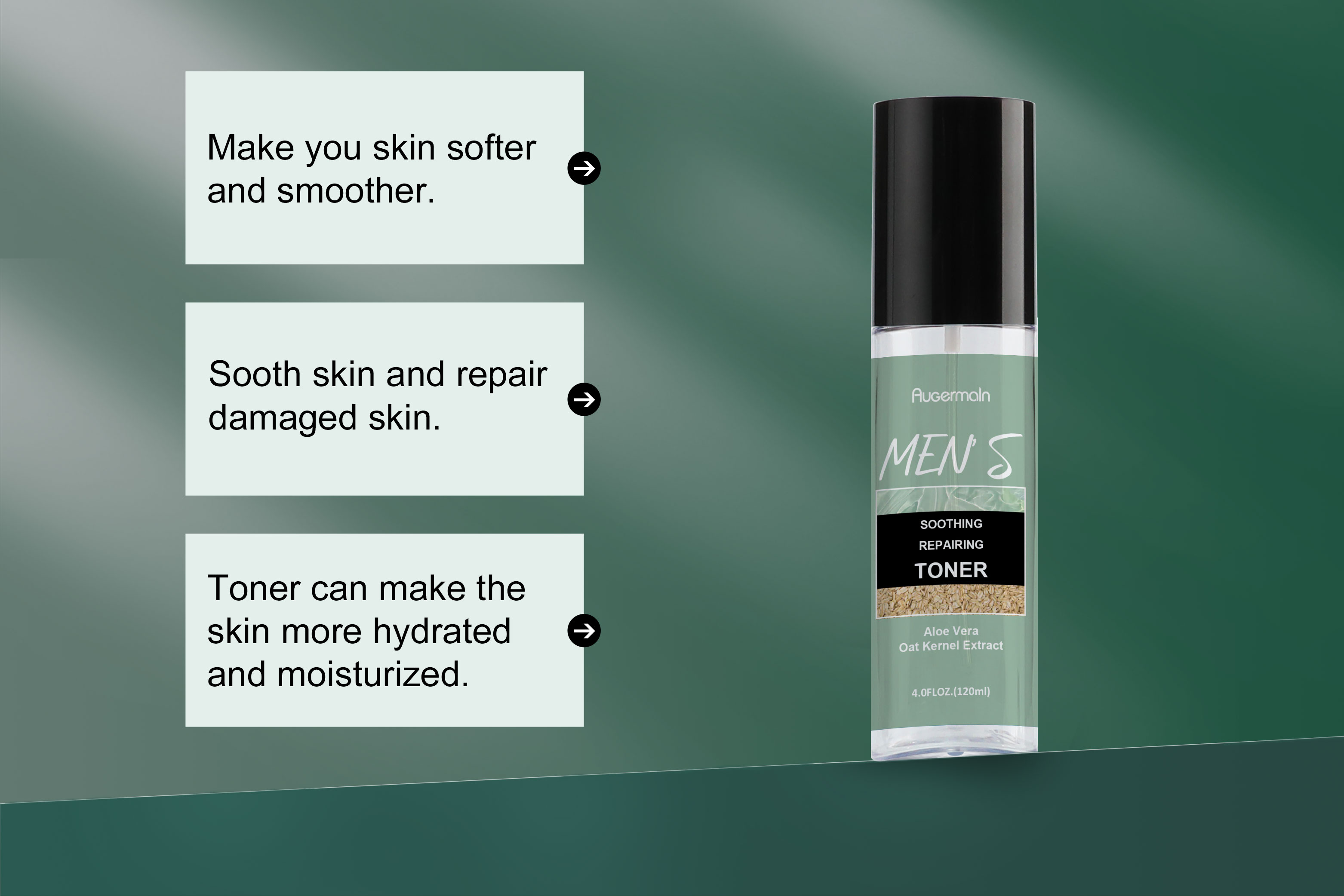 Private Label OEM/ODM Skin Care Facial Smoothing and Repairing Men's Face Toner for Men