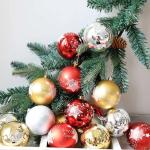 Plastic Painted Halloween Christmas Ornaments Ball 6cm 8cm Gold Red Silver