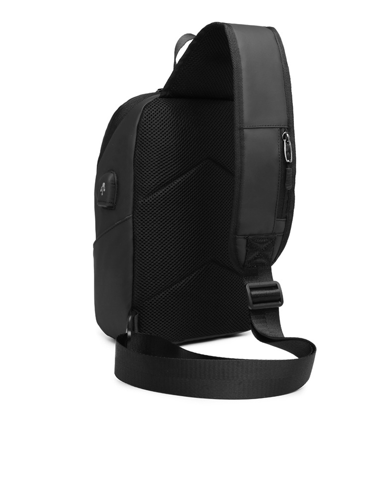 7.9 Inch IPAD USB Charging Shoulder Travel Sling Bag 18*10*30cm