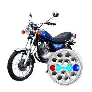 Wholesale 743*312*310mm YAYE 5.75 Inch GN125 LED Accessory Red Blue Flash Motorcycle High Low Beam DRL Headlight from china suppliers