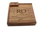 Natural Color Walnut Wooden Photo Album Box With Sliding Lid Magnet Closure