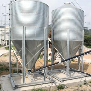 Wholesale Galvanized Poultry Farming Equipment 15 Tons Storage Feed Silo Sliver Color from china suppliers