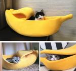 Warm Soft Punny Lovely Pet Supplies For Banana Indestructible Pet Bed