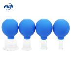 4 Pieces Glass Facial Cupping Set-Silicone Vacuum Suction Massage Cups Anti
