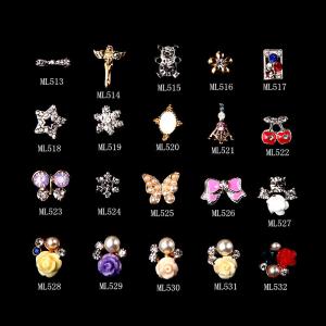 Wholesale Nail Art Deco Colorful Deluxe Bow Alloy Jewelry Glitter Rhinestone ML513-532 from china suppliers