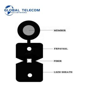 Wholesale PE LSZH FTTH Drop Fiber Optic Cable , Self Supporting 4 Core Drop Cable from china suppliers