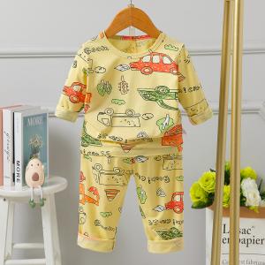 Wholesale Autumn Long Sleeve Kids Pyjama Set Printing 135cm Height 70cm Bust For 7 years from china suppliers