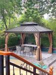 LED Lights Patio Hardtop Gazebo Garden Waterproof Gazebo Morden Luxury Design