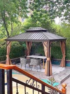 Wholesale LED Lights Patio Hardtop Gazebo Garden Waterproof Gazebo Morden Luxury Design from china suppliers