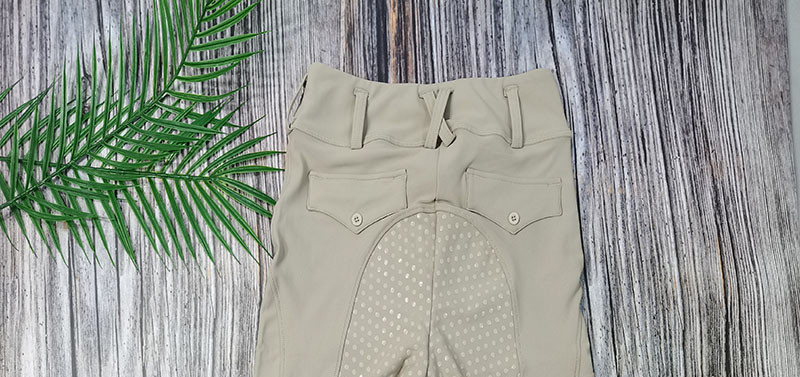 Anti Pilling Equestrian Leggings Khiki Riding Breeches With Phone Pocket
