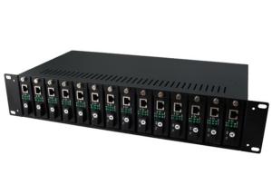 Wholesale AC100V - 260V Rack Mount Media Converter Chassis , 2U 14 Slots Fiber Optic Media Converter Chassis from china suppliers