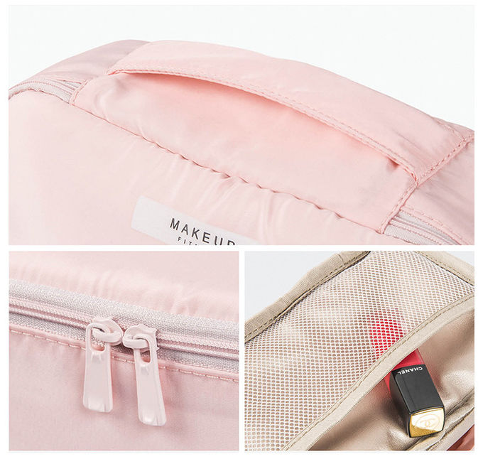 Custom Makeup Brush Organizer Foldable Private Label Pink Brush Cosmetic Bag
