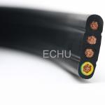 Flat Flexible Traveling Cable for Crane or Conveyor 4Cx4sqmm Black Jacket