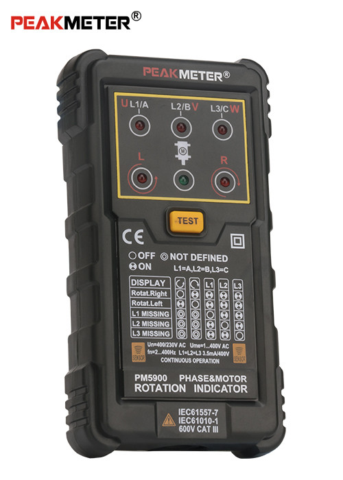 Electrical Motor Phase Rotation Tester System Frequency Range Tester High Safety