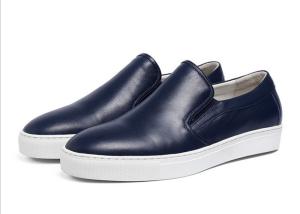Wholesale Outdoor Mens Jogging Shoes , Genuine Leather Slip On Top Walking Sneakers from china suppliers