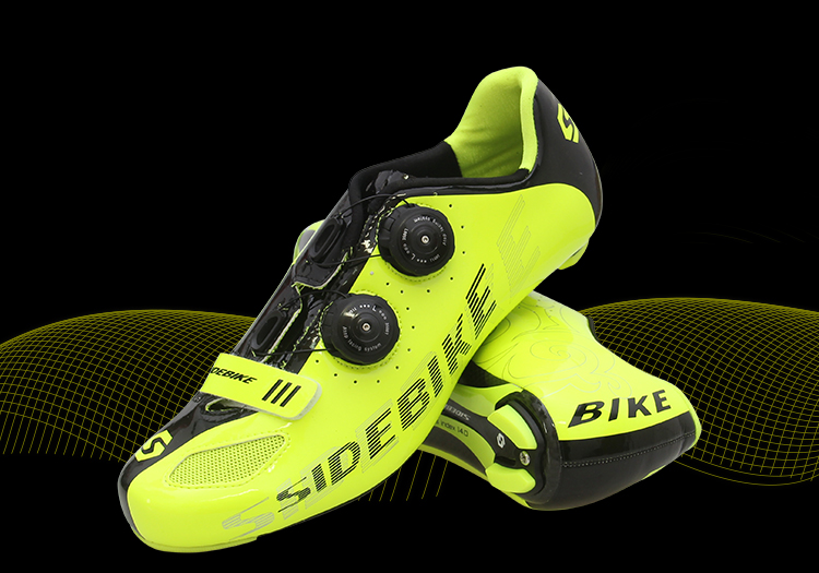 Mens Fluorescent Cycling Shoes , Road Racing Bike Shoes Good Shock Absorption