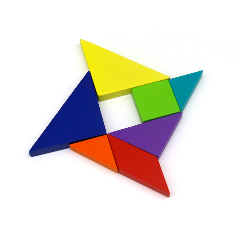 Magnet Wooden Puzzle Tangram Game Sorting Stacking Travel Tangram Puzzles For Adults