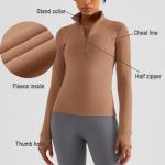 Half Zip Ladies Equestrian Shirt With Thumb Holes Brushed Inside Winter