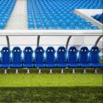 12 Seats Outdoor Stadium Seating , Soccer Shelter Bench For School Stadium