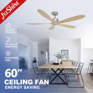 Wholesale Living Room Big Wooden Blade Ceiling Fan Remote Control With No Light from china suppliers