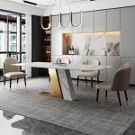 Luxury Dining Tables With Marble Tops And Stainless Steel For Bulk Buy