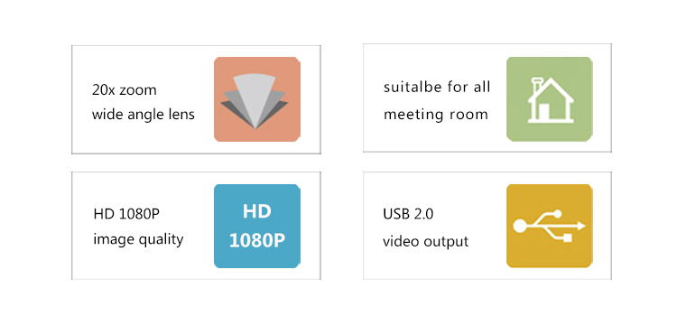 VHD202U 1080P USB 2.0 PTZ Camera 20x Zoom Rotatable Screen Cam Laptop Webcam