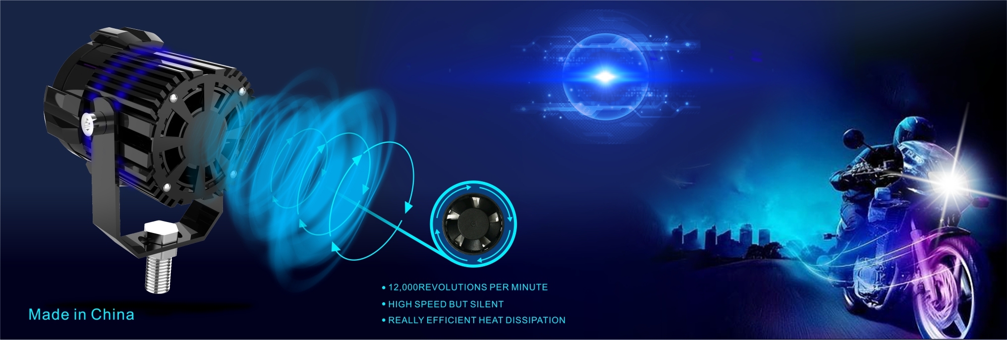 Motorcycle Optical LED Lens Headlight IP67 LED External Spotlight 3000k/6500k/8000k