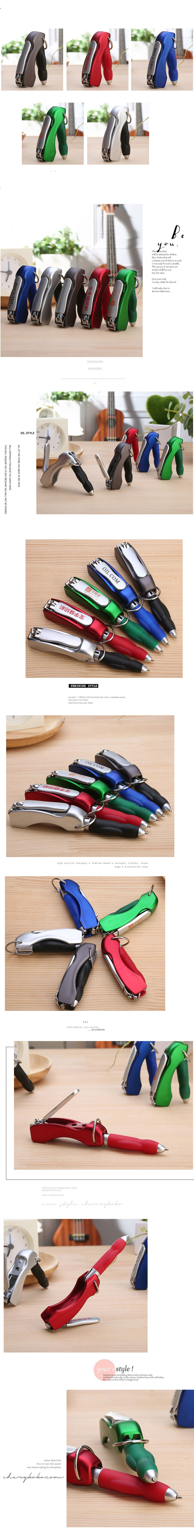 Plastic Creative Folding Ballpoint Pen with Nail Clipper and Heat Sensitive Erasable Ink