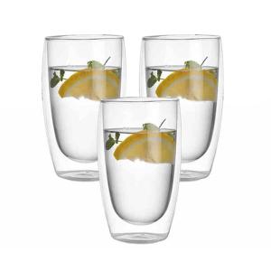 Wholesale Espresso Mugs Double Wall Glass Cup 450ml Capacity Heat Resistant For Cafe from china suppliers