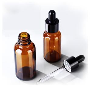 Wholesale Medicine / Cosmetics 30ml Amber Dropper Glass Bottle In Soda Lime Silica Glass from china suppliers