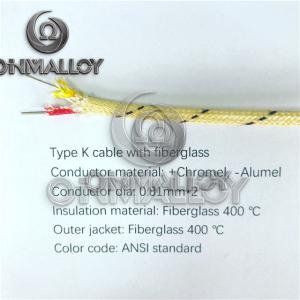 Wholesale Type K Thermocouple Cable Fiberglass 400 Degree Insulated Wire 0.81mm from china suppliers