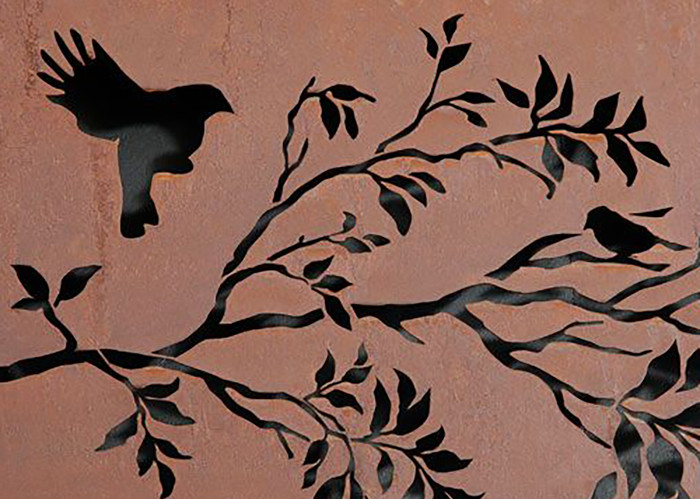 Outdoor Metal Wall Panel Laser Cut Corten Steel Screen Panels GN-SP-168