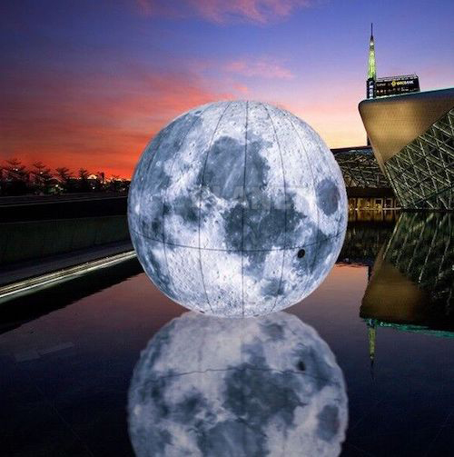 Customized Event Giant Advertising Inflatable Moon Model Large Inflatable Moon Balloon with Led Light