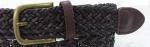 Polyester / PU Black Mens Woven Belts , Wax Rope Mens Brown Braided Belt