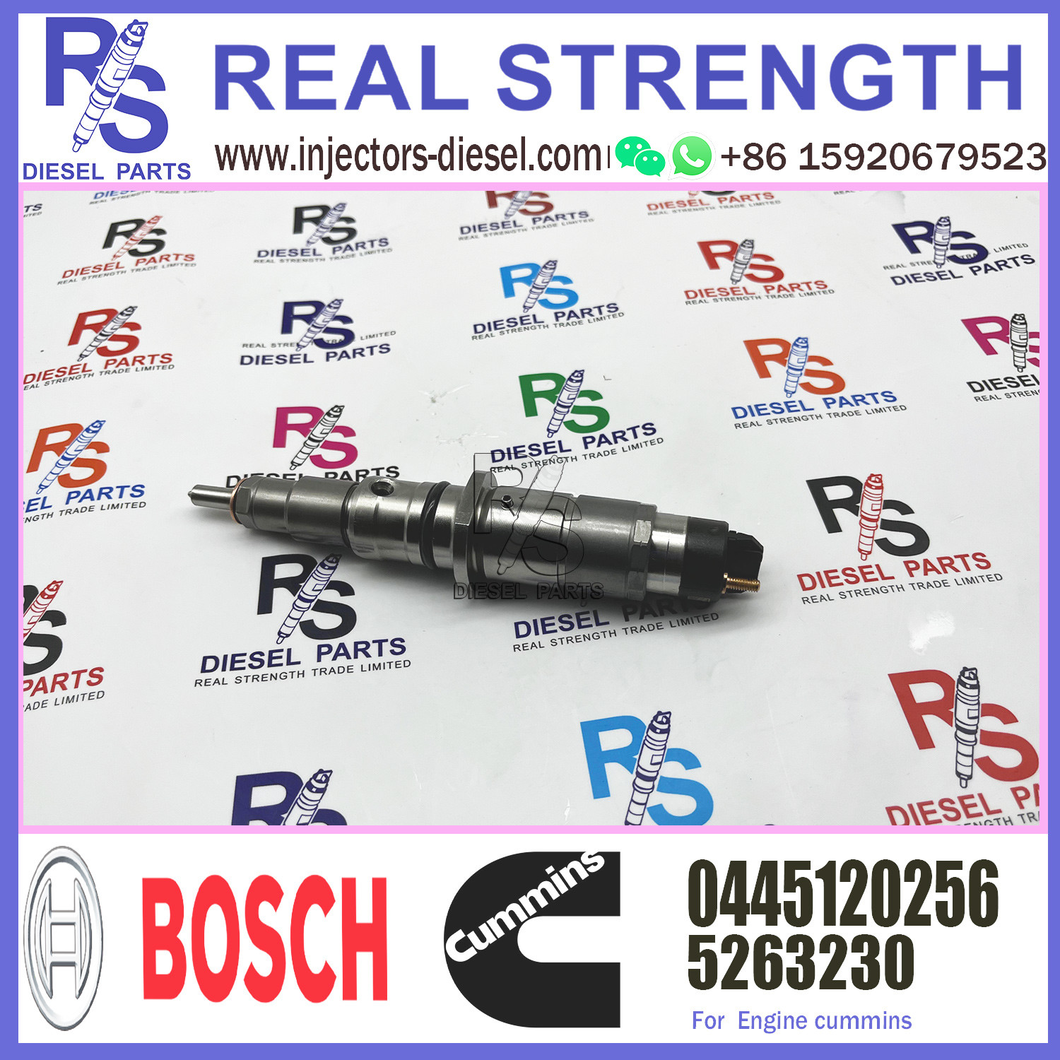 Brand New Diesel Fuel Injector Common Rail Injector Assembly 0445120256 5263319 for Cummins