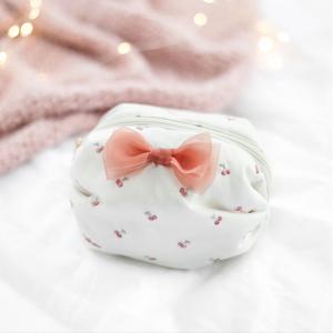 Wholesale New Arrival Mini Customizable Embroidery Zipper Cosmetic Bag With Bow from china suppliers