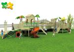 Multicolor Wooden Climbing Frame With Slide Backgrounds Burlywood UV Resistance
