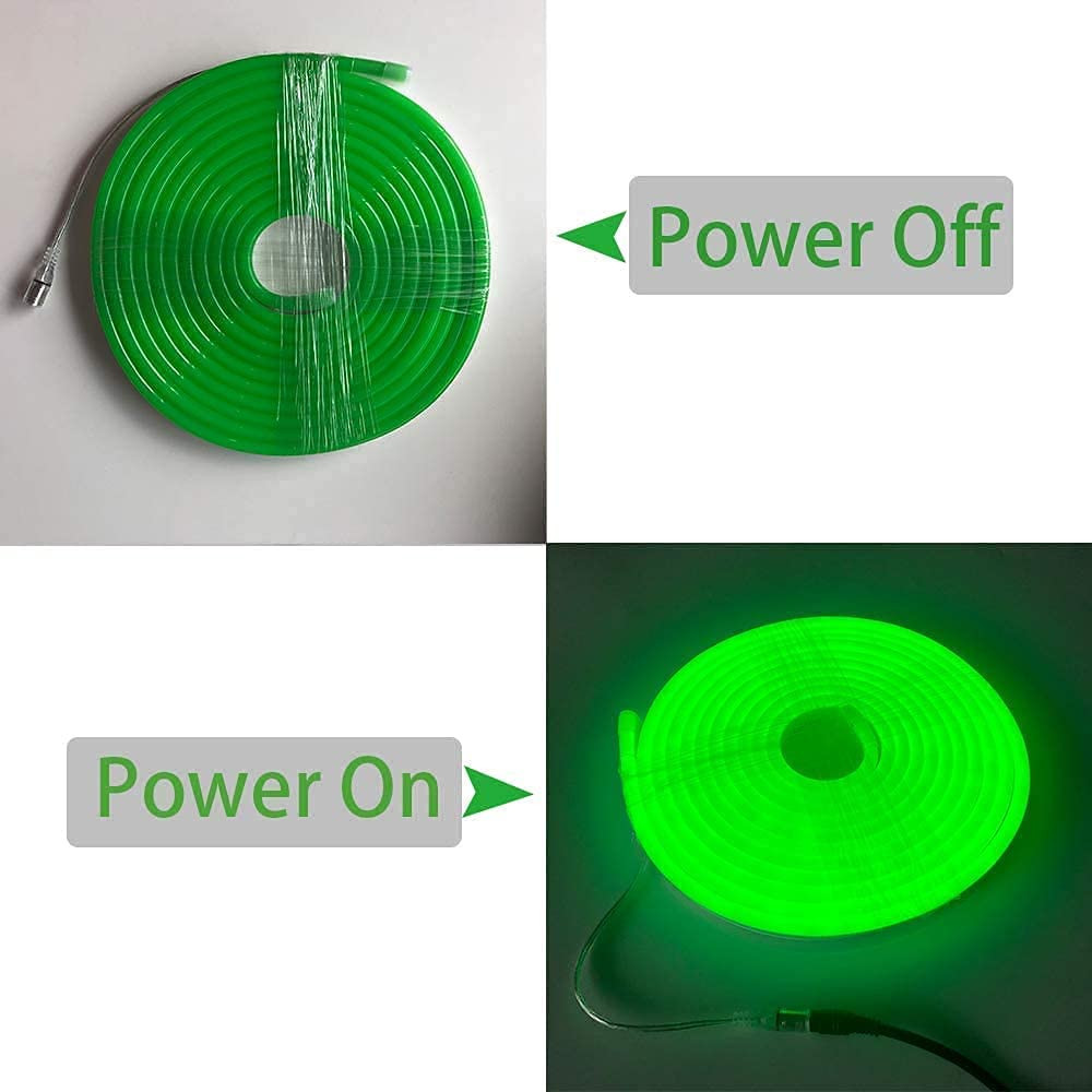 Green No Fragile 816mm Led Neon Flex Tube Silica Gel 2.5cm Cutting