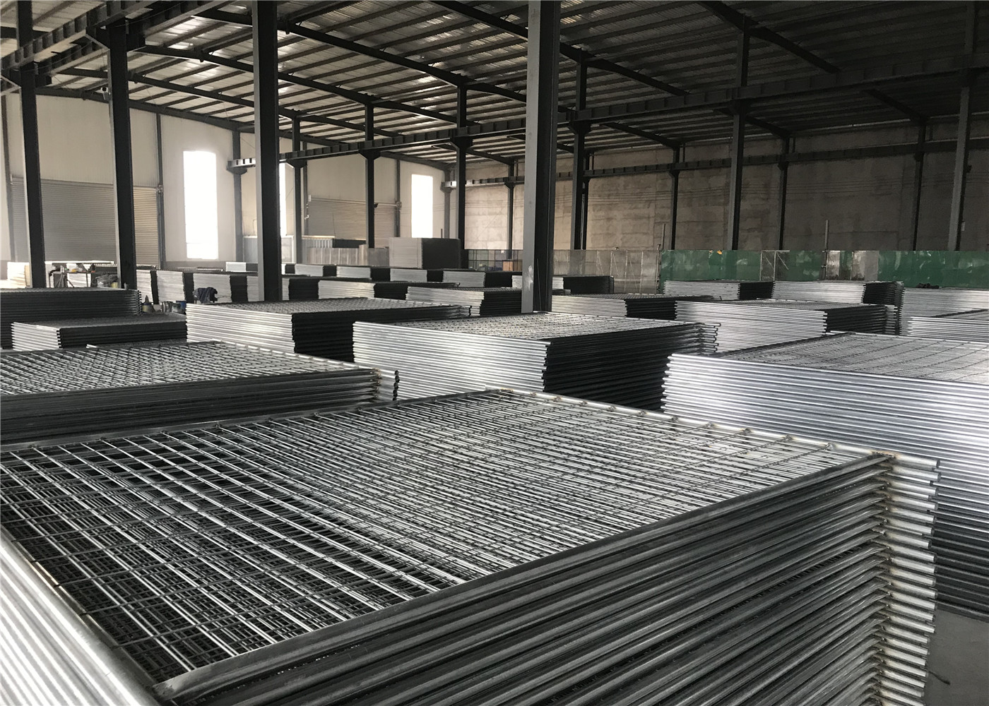 New Zealand Standard Temporary Fencing 2.1m x 2.4m OD40mm x 1.8mm wall thick mesh 60mm x 150mm diameter 3.80mm