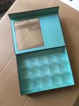 Handmade paper gift box food degree rigid cardboard chocolate box with clear PVC