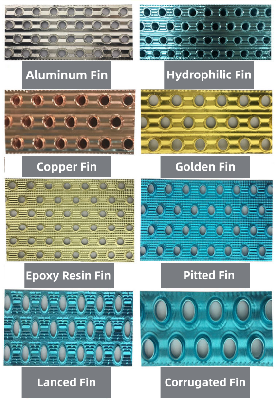 Custom Aluminum Fin Evaporator with Epoxy-Coated Copper Tube for R404A HVAC