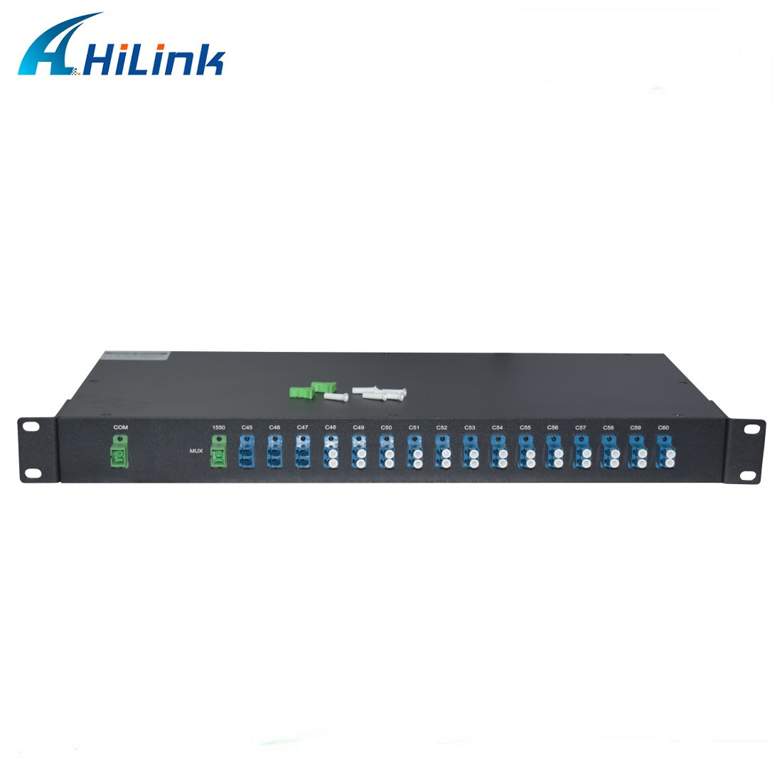 19" 1U Rackmount 16CH DWDM Mux Demux CH45 - CH60 Dual Fiber LC UPC Connectors