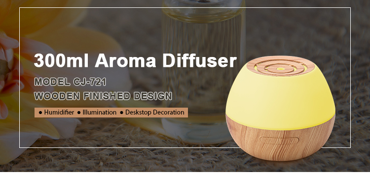 Portable Ultrasonic 300ml Wood Aromatherapy Diffuser Humidifier